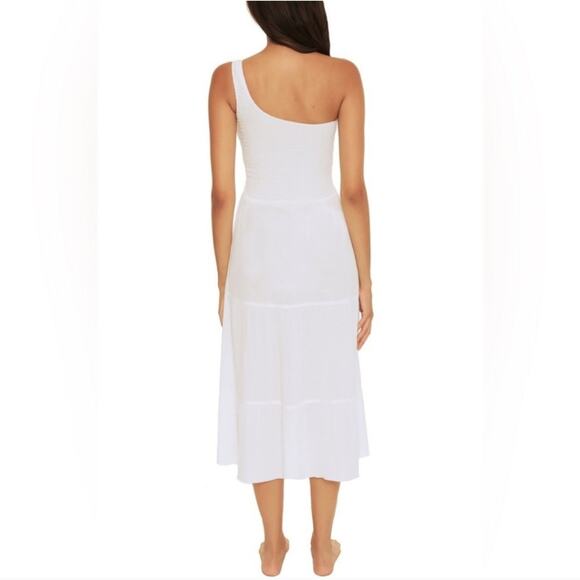 Becca by Rebecca Virtue Ponza Smocked One Shoulder Dress Size M - Picture 8 of 8